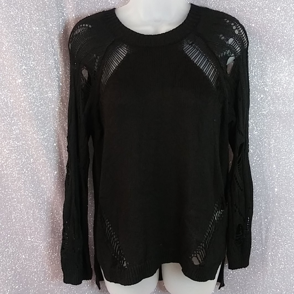 Black distressed sweater!